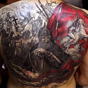 фото тату богатырь от 11.04.2018 №078 - tattoo warrior - tattoo-photo.ru