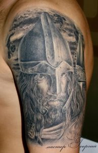 фото тату богатырь от 11.04.2018 №083 - tattoo warrior - tattoo-photo.ru