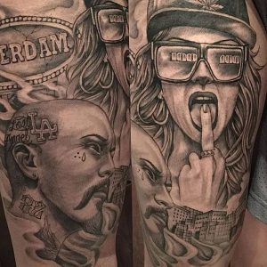 фото тату в стиле чикано от 08.04.2018 №022 - Chicano style tattoo - tattoo-photo.ru