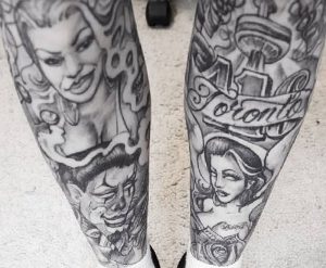 фото тату в стиле чикано от 08.04.2018 №061 - Chicano style tattoo - tattoo-photo.ru