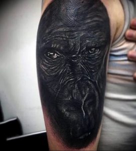 фото тату горилла от 27.03.2018 №007 - gorilla tattoo - tattoo-photo.ru