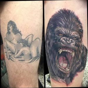фото тату горилла от 27.03.2018 №008 - gorilla tattoo - tattoo-photo.ru