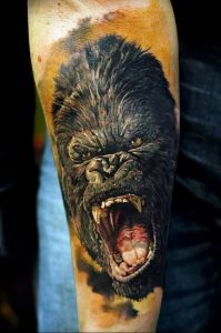 фото тату горилла от 27.03.2018 №009 - gorilla tattoo - tattoo-photo.ru