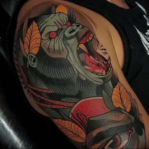 фото тату горилла от 27.03.2018 №015 - gorilla tattoo - tattoo-photo.ru