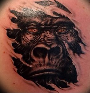 фото тату горилла от 27.03.2018 №023 - gorilla tattoo - tattoo-photo.ru