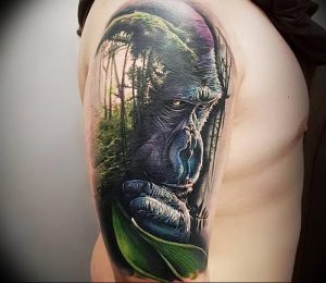 фото тату горилла от 27.03.2018 №029 - gorilla tattoo - tattoo-photo.ru