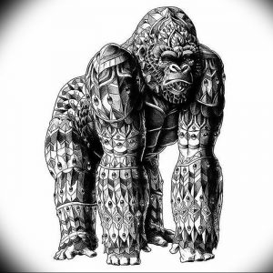 фото тату горилла от 27.03.2018 №031 - gorilla tattoo - tattoo-photo.ru