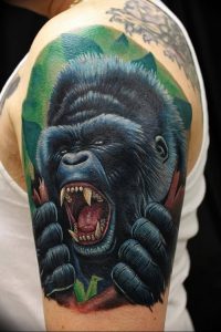 фото тату горилла от 27.03.2018 №050 - gorilla tattoo - tattoo-photo.ru