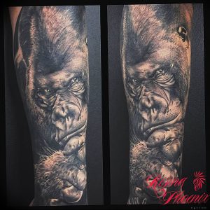 фото тату горилла от 27.03.2018 №065 - gorilla tattoo - tattoo-photo.ru