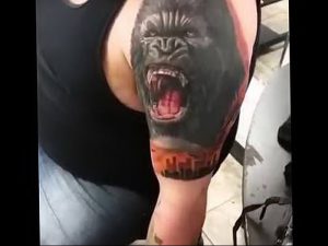 фото тату горилла от 27.03.2018 №082 - gorilla tattoo - tattoo-photo.ru