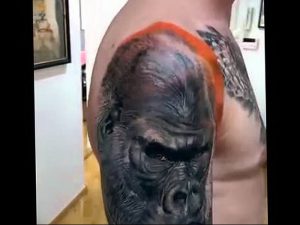 фото тату горилла от 27.03.2018 №083 - gorilla tattoo - tattoo-photo.ru