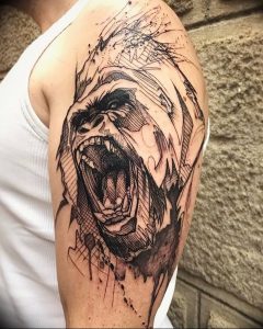 фото тату горилла от 27.03.2018 №097 - gorilla tattoo - tattoo-photo.ru