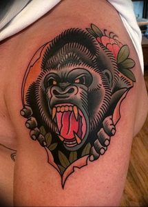 фото тату горилла от 27.03.2018 №099 - gorilla tattoo - tattoo-photo.ru