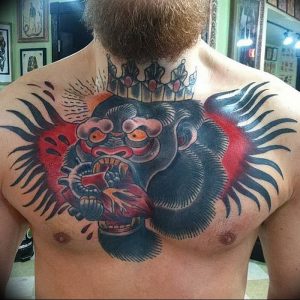 фото тату горилла от 27.03.2018 №100 - gorilla tattoo - tattoo-photo.ru