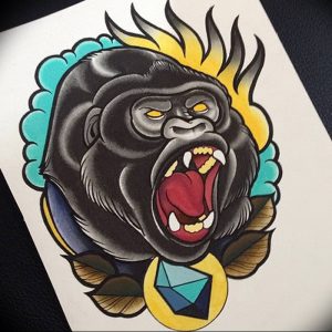 фото тату горилла от 27.03.2018 №134 - gorilla tattoo - tattoo-photo.ru