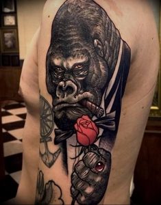 фото тату горилла от 27.03.2018 №143 - gorilla tattoo - tattoo-photo.ru