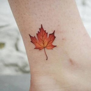 фото тату кленовый лист от 14.04.2018 №003 - maple leaf tattoo - tattoo-photo.ru