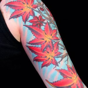 фото тату кленовый лист от 14.04.2018 №007 - maple leaf tattoo - tattoo-photo.ru