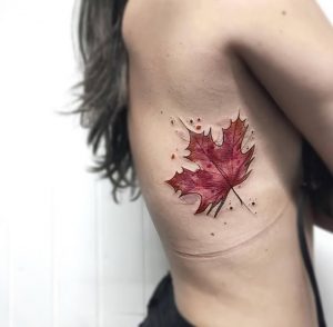 фото тату кленовый лист от 14.04.2018 №008 - maple leaf tattoo - tattoo-photo.ru