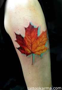 фото тату кленовый лист от 14.04.2018 №013 - maple leaf tattoo - tattoo-photo.ru