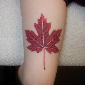 фото тату кленовый лист от 14.04.2018 №015 - maple leaf tattoo - tattoo-photo.ru