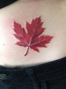 фото тату кленовый лист от 14.04.2018 №016 - maple leaf tattoo - tattoo-photo.ru