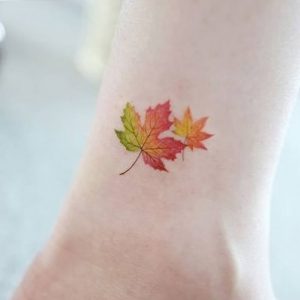 фото тату кленовый лист от 14.04.2018 №029 - maple leaf tattoo - tattoo-photo.ru