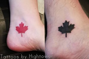 фото тату кленовый лист от 14.04.2018 №036 - maple leaf tattoo - tattoo-photo.ru