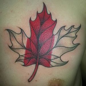 фото тату кленовый лист от 14.04.2018 №043 - maple leaf tattoo - tattoo-photo.ru