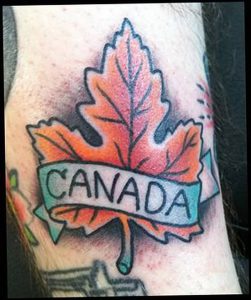 фото тату кленовый лист от 14.04.2018 №047 - maple leaf tattoo - tattoo-photo.ru