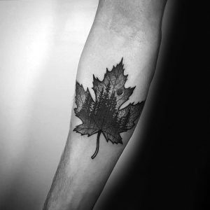 фото тату кленовый лист от 14.04.2018 №055 - maple leaf tattoo - tattoo-photo.ru