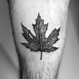 фото тату кленовый лист от 14.04.2018 №058 - maple leaf tattoo - tattoo-photo.ru