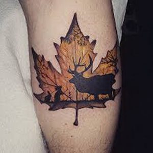 фото тату кленовый лист от 14.04.2018 №060 - maple leaf tattoo - tattoo-photo.ru