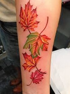 фото тату кленовый лист от 14.04.2018 №071 - maple leaf tattoo - tattoo-photo.ru