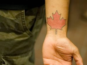 фото тату кленовый лист от 14.04.2018 №077 - maple leaf tattoo - tattoo-photo.ru