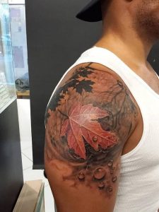 фото тату кленовый лист от 14.04.2018 №079 - maple leaf tattoo - tattoo-photo.ru