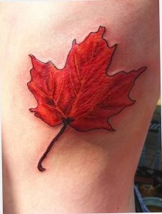 фото тату кленовый лист от 14.04.2018 №081 - maple leaf tattoo - tattoo-photo.ru