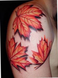 фото тату кленовый лист от 14.04.2018 №082 - maple leaf tattoo - tattoo-photo.ru