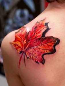 фото тату кленовый лист от 14.04.2018 №083 - maple leaf tattoo - tattoo-photo.ru