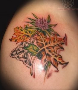 фото тату кленовый лист от 14.04.2018 №094 - maple leaf tattoo - tattoo-photo.ru