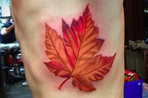 фото тату кленовый лист от 14.04.2018 №097 - maple leaf tattoo - tattoo-photo.ru