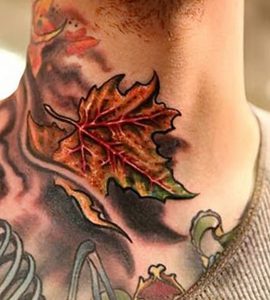 фото тату кленовый лист от 14.04.2018 №098 - maple leaf tattoo - tattoo-photo.ru