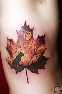 фото тату кленовый лист от 14.04.2018 №099 - maple leaf tattoo - tattoo-photo.ru