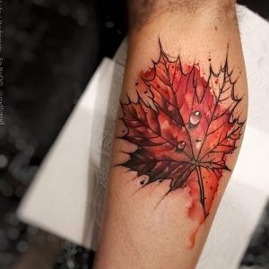 фото тату кленовый лист от 14.04.2018 №103 - maple leaf tattoo - tattoo-photo.ru