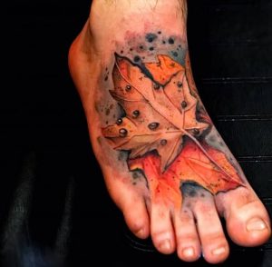 фото тату кленовый лист от 14.04.2018 №109 - maple leaf tattoo - tattoo-photo.ru