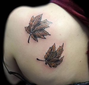 фото тату кленовый лист от 14.04.2018 №121 - maple leaf tattoo - tattoo-photo.ru