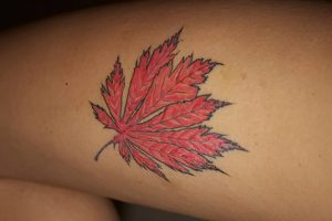 фото тату кленовый лист от 14.04.2018 №124 - maple leaf tattoo - tattoo-photo.ru