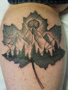 фото тату кленовый лист от 14.04.2018 №125 - maple leaf tattoo - tattoo-photo.ru