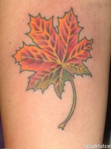 фото тату кленовый лист от 14.04.2018 №131 - maple leaf tattoo - tattoo-photo.ru