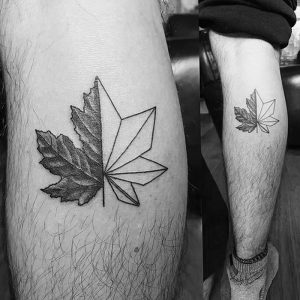 фото тату кленовый лист от 14.04.2018 №134 - maple leaf tattoo - tattoo-photo.ru